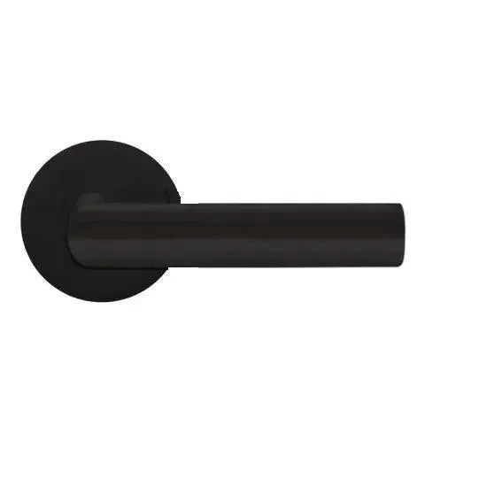 Karcher Design Iceland Lever with Round Plan Design Rosette in Cosmos Black finish
