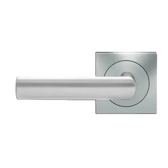 Karcher Design Iceland Lever with Square 3 Piece Rosette in Satin Stainless Steel finish
