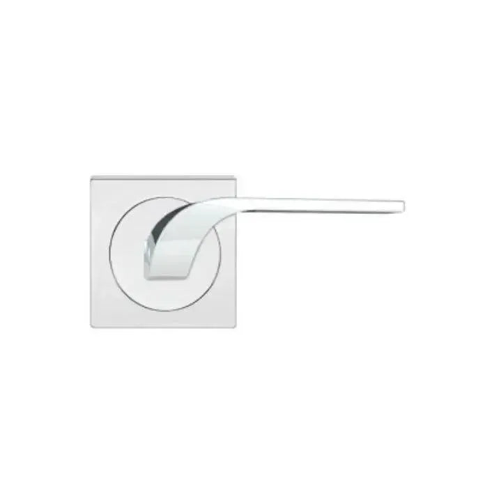 Karcher Design Las Vegas Lever with Square 3 Piece Rosette in Polished Stainless Steel finish