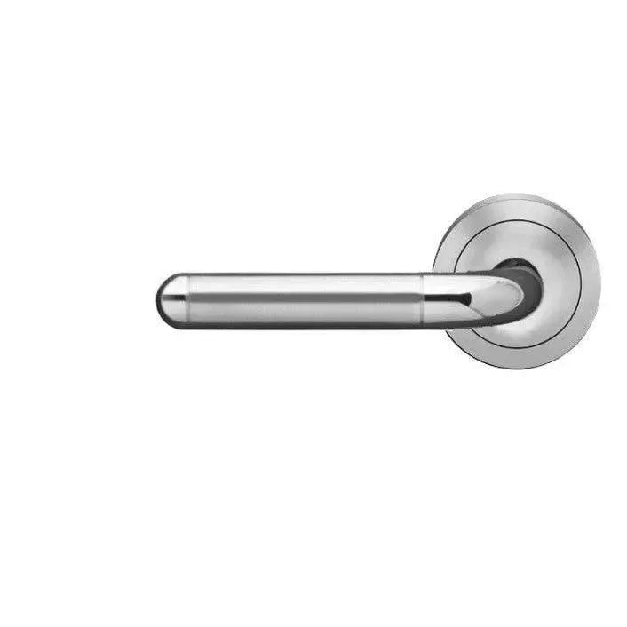 Karcher Design Lignano Steel Lever with Round 3 Piece Rosette in Polished and Satin Stainless Steel finish
