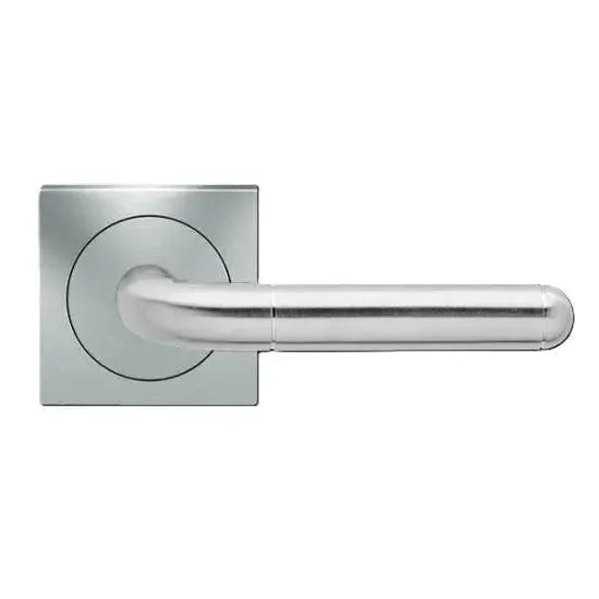 KarcherKarcher Design Lignano Steel Passage Lever with Square 3 Piece Rosette-2 ⅜″ Backset in 
