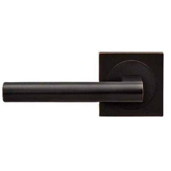 Karcher Design Madeira Left Handed Half Dummy Lever with Square 3 Piece Rosette Oil Rubbed Bronze