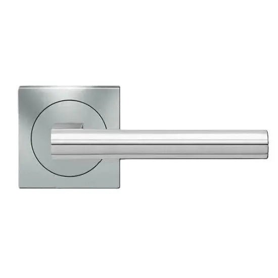 Karcher Design Madeira Lever with Square 3 Piece Rosette in Satin Stainless Steel finish
