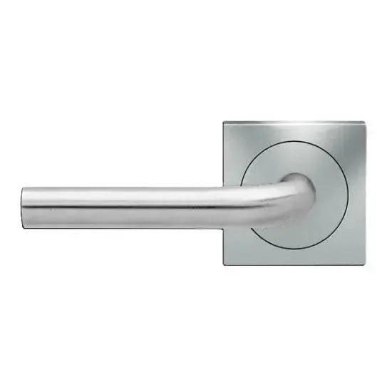 Karcher Design Malta Lever with Square 3 Piece Rosette in Satin Stainless Steel finish