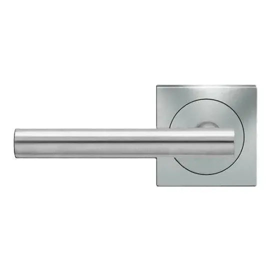 Karcher Design Manhattan Lever with Square 3 Piece Rosette in Satin Stainless Steel finish