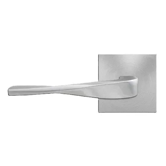 Karcher Design Nevada Lever with Plan Design Square Rosette Satin Stainless Steel