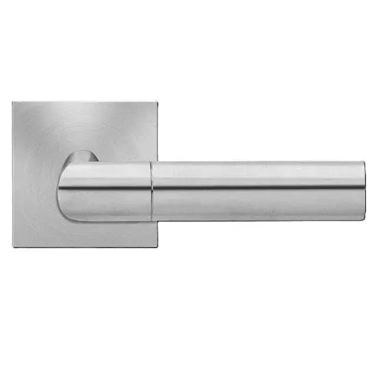 Karcher Design Oregon Lever with Square Plan Design Rosette Satin Stainless Steel