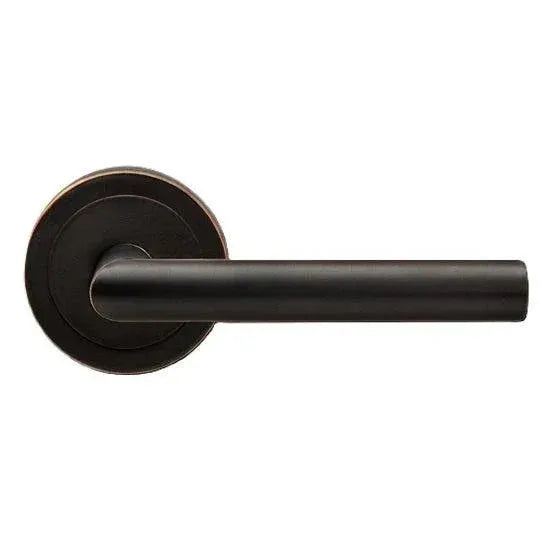 Karcher Design Rhodos Lever with Round 3 Piece Rosette Oil Rubbed Bronze