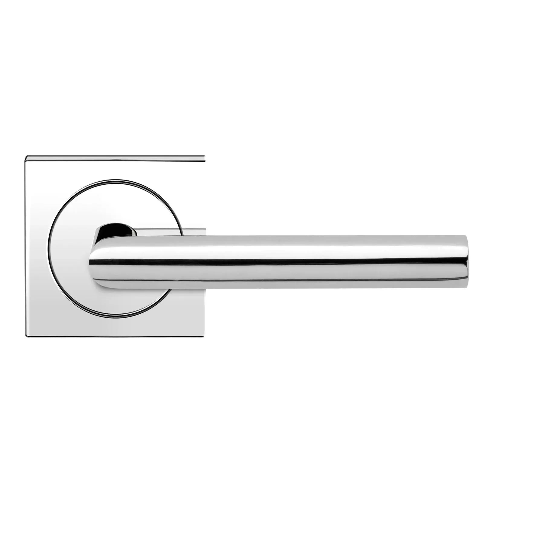 Karcher Design Rhodos Lever with Square 3 Piece Rosette Polished Stainless Steel