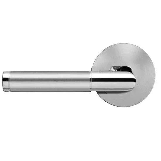 Karcher Design Rio Steel Lever with Round Plan Design Rosette Polished and Satin Stainless Steel