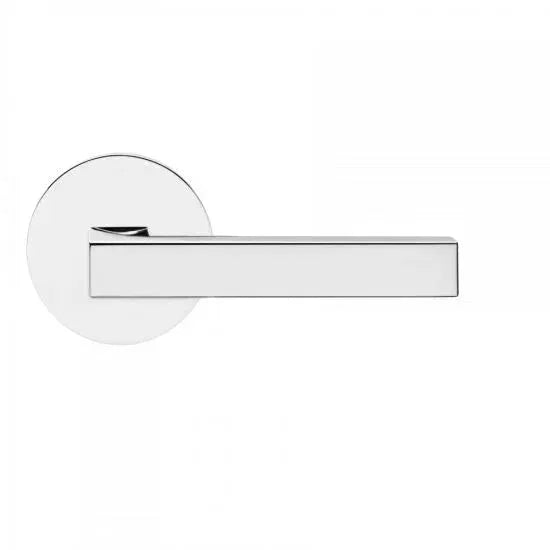 The Karcher Seattle Dummy Lever with Round Plan Design Rosette in Polished Stainless Steel finish