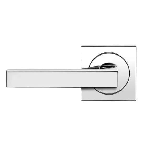 The Karcher Seattle Left Handed Half Dummy Lever with Square 3 Piece Rosette in Polished Stainless Steel finish