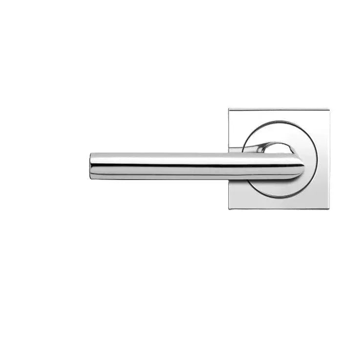 The Karcher Verona Left Handed Dummy Lever with Square 3 Piece Rosette in finish
