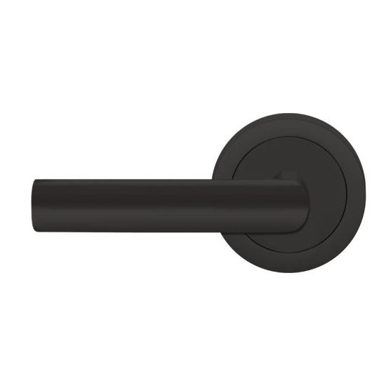 The Karcher Iceland Left Handed Half Dummy Lever with Round 3 Piece Rosette in Cosmos Black finish