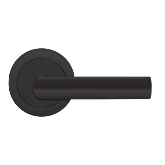 The Karcher Iceland Right Handed Half Dummy Lever with Round 3 Piece Rosette in Cosmos Black finish