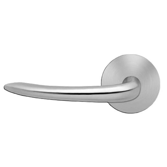 The Karcher Jersey Left Handed Half Dummy Lever with Round Plan Design Rosette in Satin Stainless Steel finish