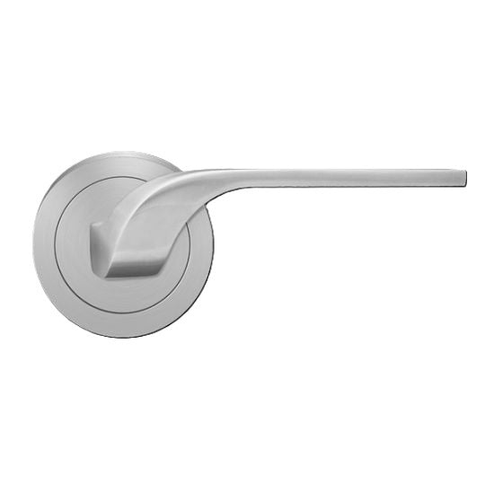 The Karcher Las Vegas Dummy Lever with Round 3 Piece Rosette in Satin Stainless Steel finish