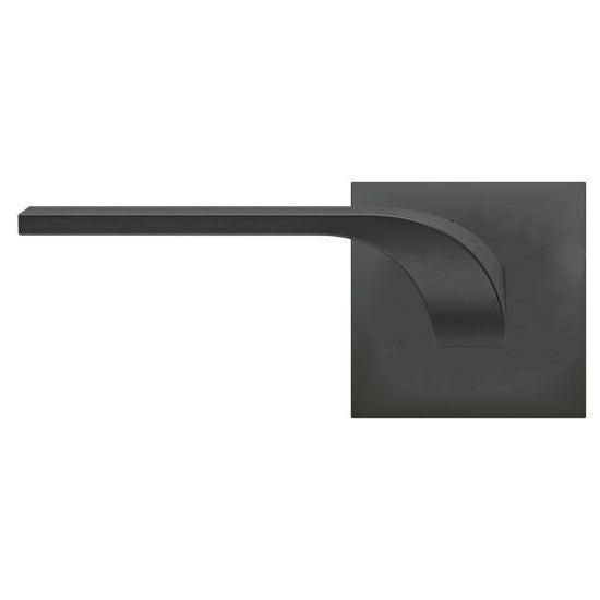 The Karcher Las Vegas Left Handed Half Dummy Lever with Plan Design Square Rosette in Cosmos Black finish