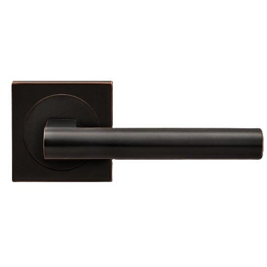 The Karcher Madeira Dummy Lever with Square 3 Piece Rosette in Oil Rubbed Bronze finish