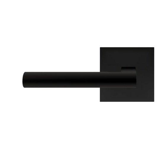 The Karcher Madeira Left Handed Half Dummy Lever with Plan Design Square Rosette in Cosmos Black finish