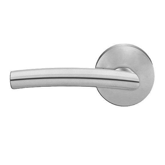 The Karcher Madrid Left Handed Half Dummy Lever with Round Plan Design Rosette in Satin Stainless Steel finish