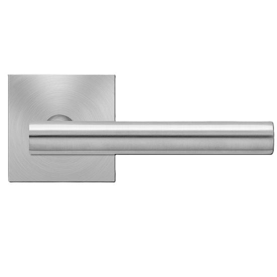 The Karcher Manhattan Dummy Lever with Square Plan Design Rosette in Satin Stainless Steel finish