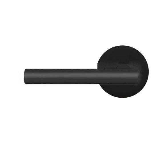 The Karcher Manhattan Left Handed Half Dummy Lever with Round Plan Design Rosette in Cosmos Black finish