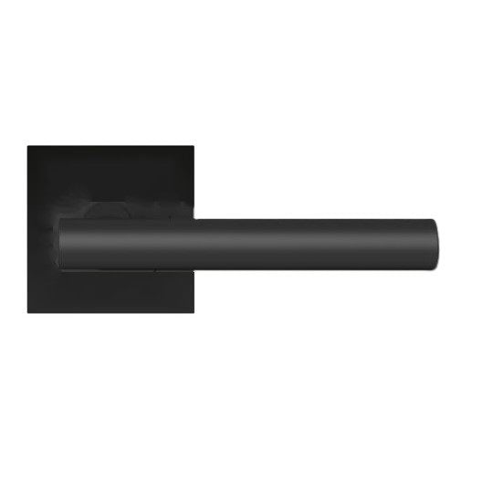 The Karcher Manhattan Passage Lever with Square Plan Design Rosette-2 ¾″ Backset in Cosmos Black finish