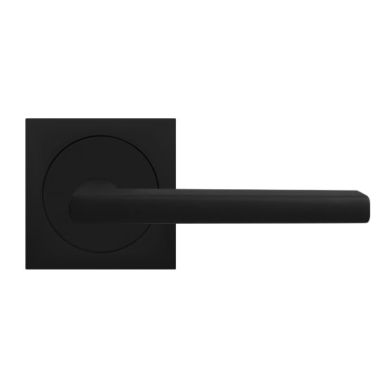 The Karcher Montana Right Handed Half Dummy Lever with Square 3 Piece Rosette in Cosmos Black finish