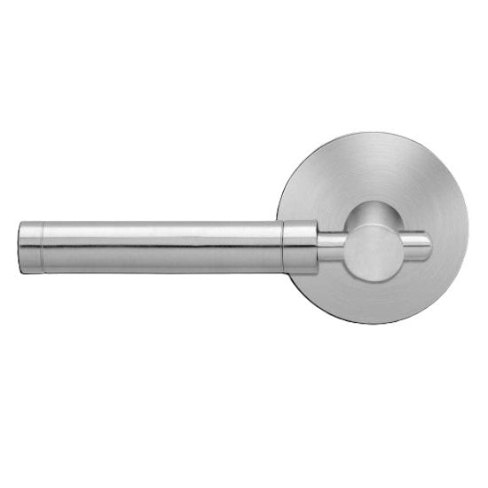 The Karcher New York Left Handed Half Dummy Lever with Round Plan Design Rosette in Satin Stainless Steel finish