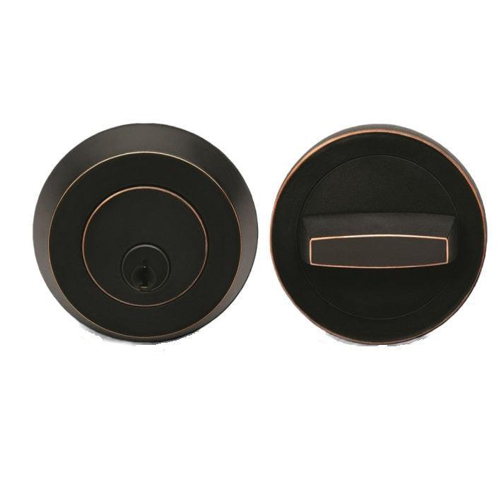 Karcher Round Single Cylinder Deadbolt in Oil Rubbed Bronze finish