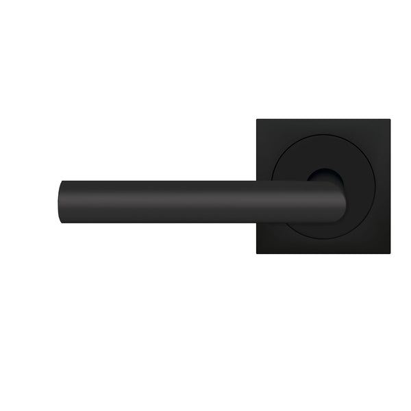 The Karcher Rhodos Left Handed Half Dummy Lever with Square 3 Piece Rosette in Cosmos Black finish