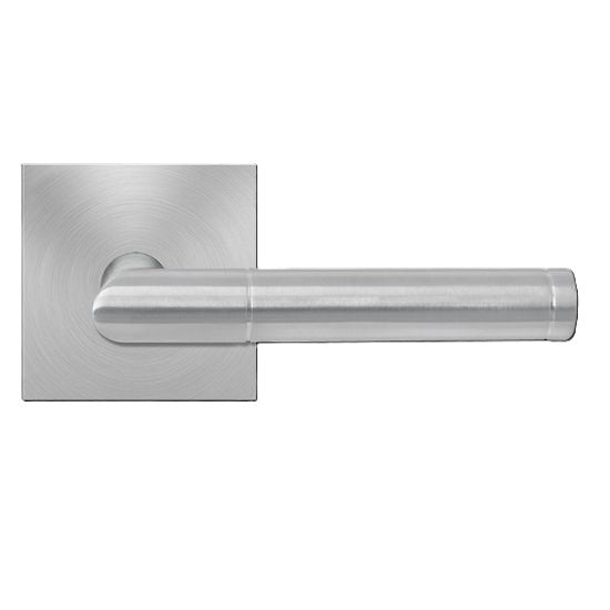 The Karcher Rio Steel Dummy Lever with Square Plan Design Rosette in Satin Stainless Steel finish