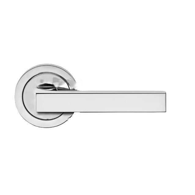 The Karcher Seattle Dummy Lever with Round 3 Piece Rosette in Polished Stainless Steel finish