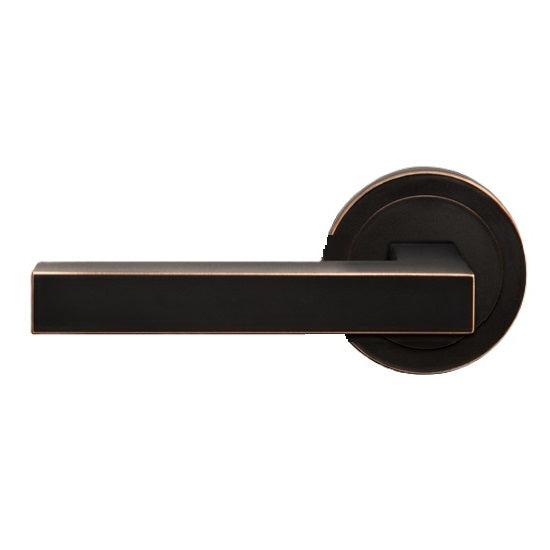 The Karcher Seattle Left Handed Half Dummy Lever with Round 3 Piece Rosette in Oil Rubbed Bronze finish