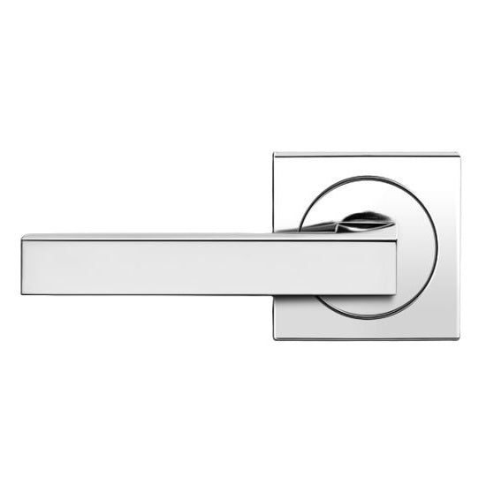 The Karcher Seattle Left Handed Half Dummy Lever with Square 3 Piece Rosette in Polished Stainless Steel finish