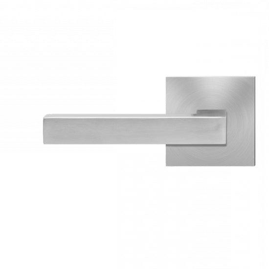 The Karcher Seattle Left Handed Half Dummy Lever with Square Plan Design Rosette in Satin Stainless Steel finish