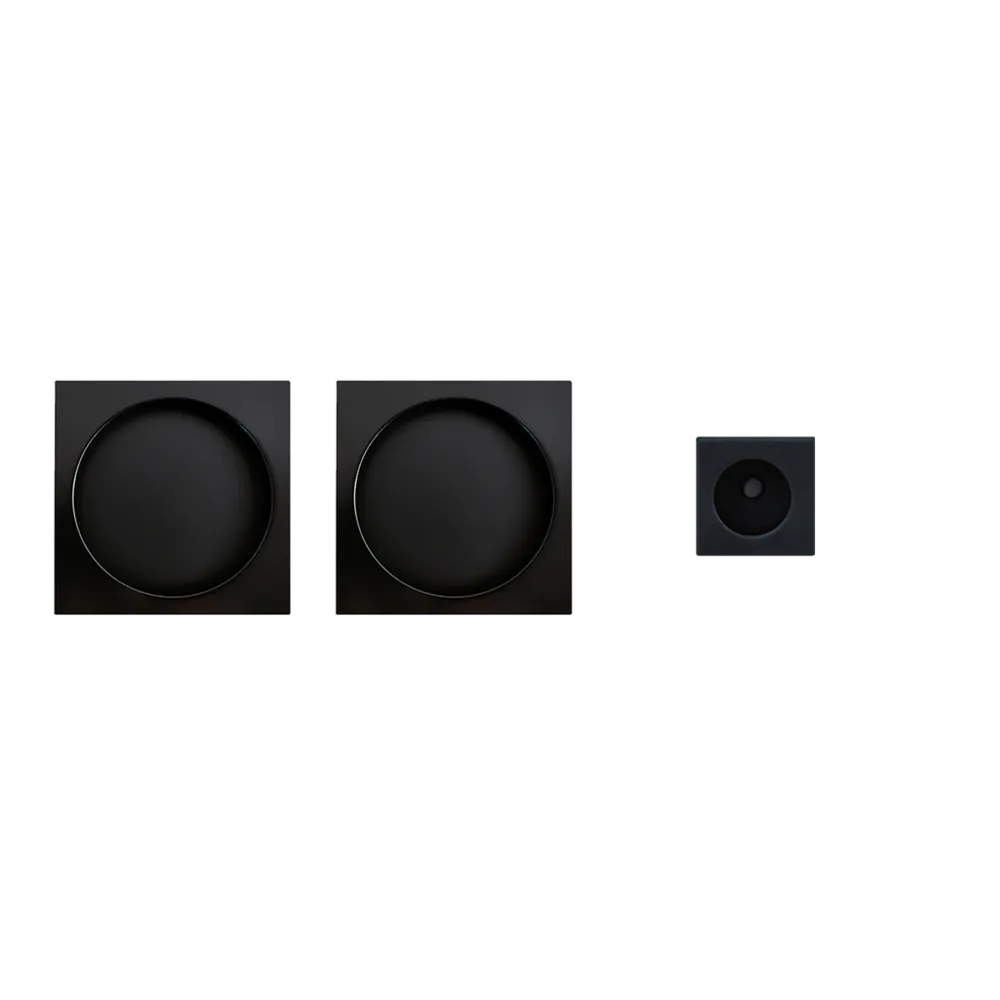 Karcher Square Pocket Door Set in Cosmos Black finish