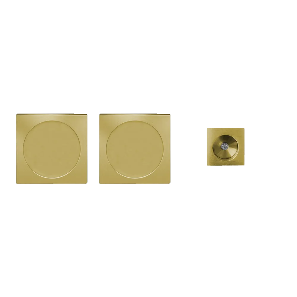 Karcher Square Pocket Door Set in Satin Brass finish