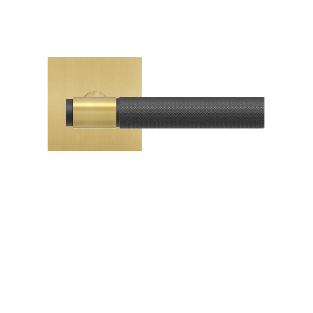Karcher Studio Select Lever with Diamond Touch Handle and Satin Brass Plan Design Square Rosette in Satin Brass finish