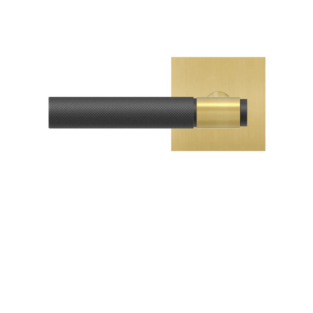 Karcher Studio Select Lever with Diamond Touch Handle and Satin Brass Plan Design Square Rosette in Satin Brass finish