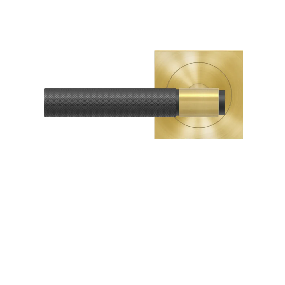 Karcher Studio Select Lever with Diamond Touch Handle and Satin Brass Square 3 Piece Rosette in Satin Brass finish