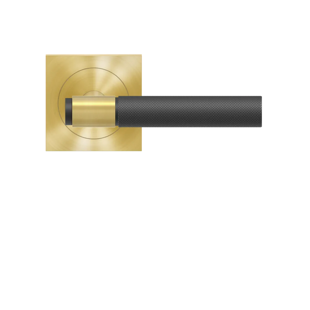 Karcher Studio Select Lever with Diamond Touch Handle and Satin Brass Square 3 Piece Rosette in Satin Brass finish