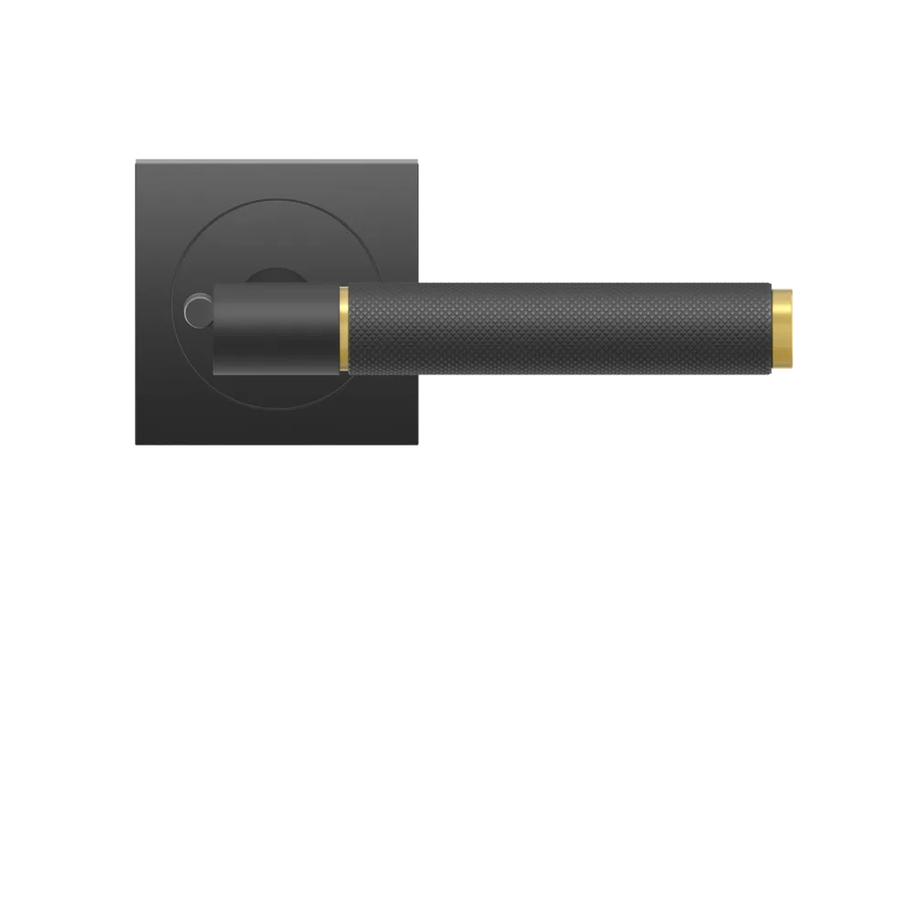 Karcher Studio Select Lever with Diamond Touch Handle and Square 3 Piece Rosette in Cosmos Black finish