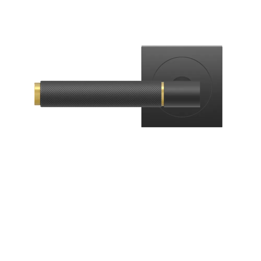 Karcher Studio Select Lever with Diamond Touch Handle and Square 3 Piece Rosette in Cosmos Black finish