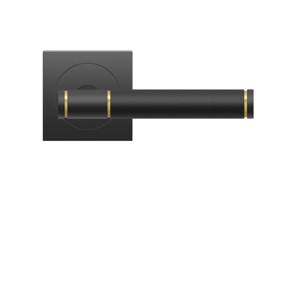 Karcher Studio Select Lever with Helix Handle and Square 3 Piece Rosette in Cosmos Black finish