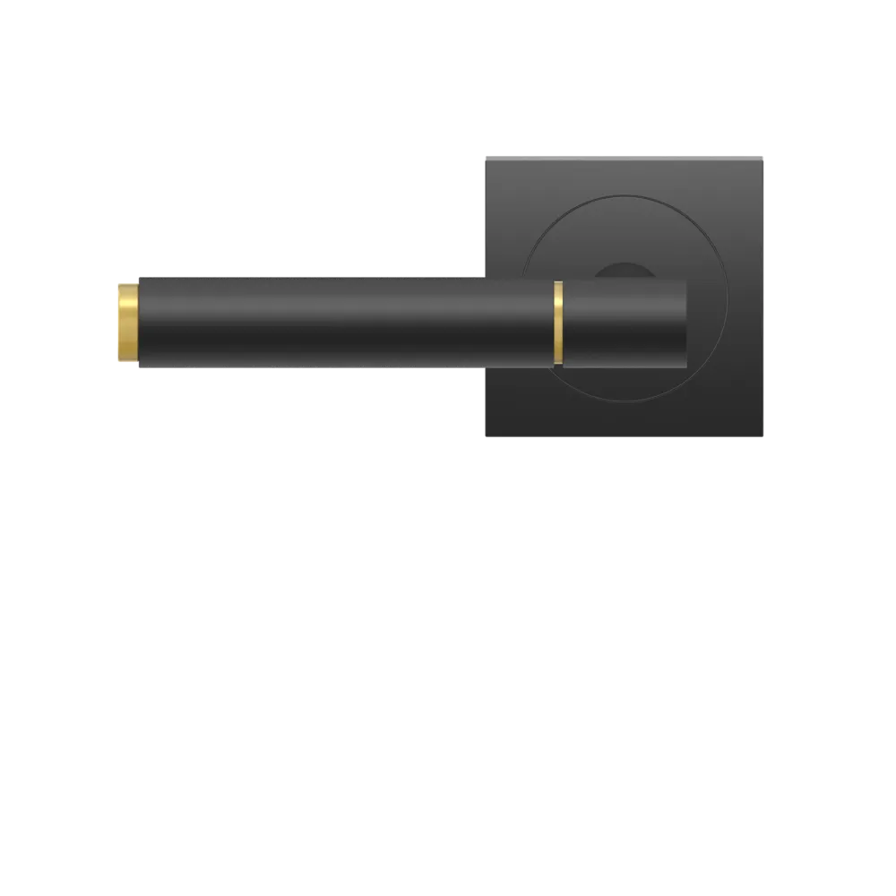 Karcher Studio Select Lever with Soft Touch Handle and Square 3 Piece Rosette in Cosmos Black finish