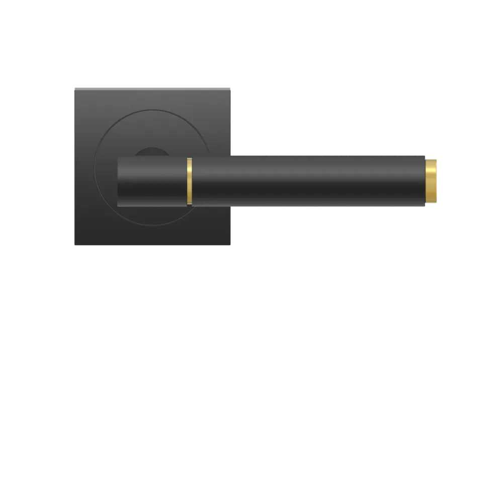 Karcher Studio Select Lever with Soft Touch Handle and Square 3 Piece Rosette in Cosmos Black finish
