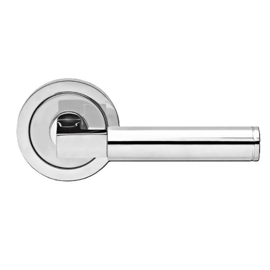 The Karcher Tasmania Dummy Lever with Round 3 Piece Rosette in Polished Stainless Steel finish