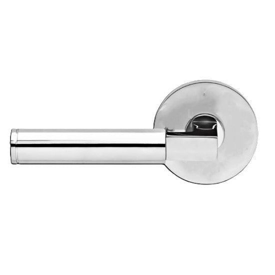 The Karcher Tasmania Left Handed Half Dummy Lever with Plan Design Round Rosette in Polished Stainless Steel finish